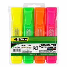 набір текст-маркерів 4Office 4кол., 1-5мм.  4-117-24  (50/300)
