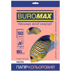 папір оф. кольор. Buromax  А4/80гр./50арк. Neon рожевий  ВМ.2721550-10  (60)
