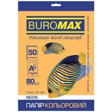 папір оф. кольор. Buromax  А4/80гр./50арк. Neon помаранчевий  ВМ.2721550-11  (60)