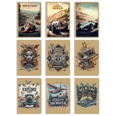 зошит на спіралі Школярик А5 96арк. крафт, ВД-лак, крем. блок, кліт. A5-SC-096-6124K (1/54)