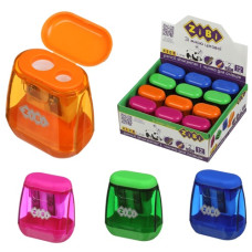 чинка Zibi Comby 2 отв., пласт. корпус з контейнером  ZB.5589  (12/720)