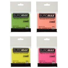 блок з клейким шаром Buromax 76х 76мм.  80арк. неон асорті  ВМ.2316-98  (12/216)