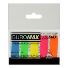 закладки Buromax пласт. з клейким шаром 45х12мм. 5кол.х20арк. неон асорті  ВМ.2301-98  (48/576)