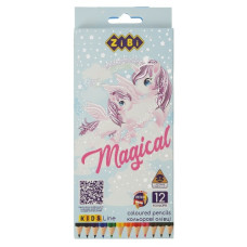 олівці кольор. Zibi Kids Line Магія 12кол., карт. уп., заточ.  ZB.2448  (24/240)