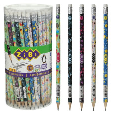 олівець чорнографітний Zibi Bright, з гумкою, в тубі, НВ  ZB.2316  (100/2400)