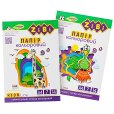 папір кольоровий Zibi Kids Line А4 14арк./7кол. "в рукаві"   ZB.1901  (40)
