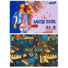 зошит для нот Zibi А4/16арк., на скобі, горизонтальний  ZB.1096  (20)