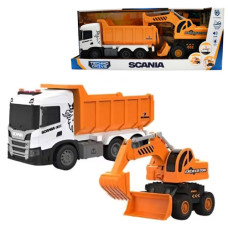 набір самоскид Scania та екскаватор, світло, звук  8001KS