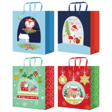 пакет подар. Мандарин паперовий новорічний 16х16х7см.  GB-20275,20276,20277,20278/СПК37  (12)
