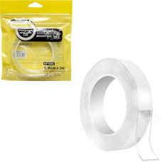 стрічка клейка Nano Tape двостороння прозора 1,8см.х3м.  318/117965  (1/192)