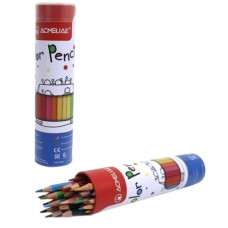 олівці кольор. Acmeliae 9801-24 24кол., шестигр., металевий тубус, заточ.  (12/72)