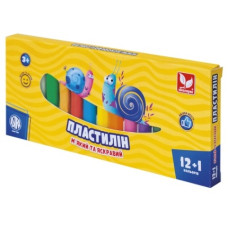 пластилін Школярик круглий восковий 12кол. + 1 золотий колір/156гр.  303115007  (24)