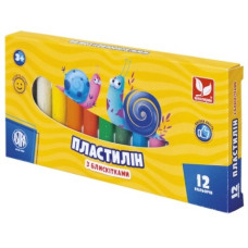 пластилін Школярик з блискітками круглий восковий 12кол./156гр.  303107001  (24)