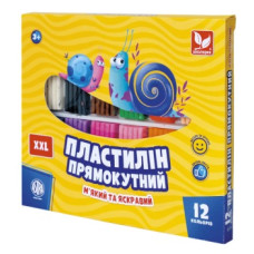 пластилін Школярик прямокутний восковий 12кол./276гр.  303117001  (12)