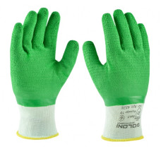 рукавиці латексні повний облив, ребристі, основа – нейлон (в'язані манжети)  4526  (12)