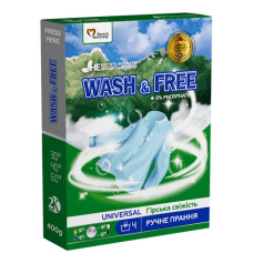 пральний порошок Wash&Free універсальний Гірська свіжість для ручного прання 400гр.  (8)