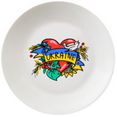 тарілка Kvarta склокерамічна "Серце Україна" 25см. в подар. кор.  1220  (8)