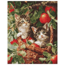 алмазна мозаїка Ідейка 40х50см. "Коти у кошику"  АМО20277