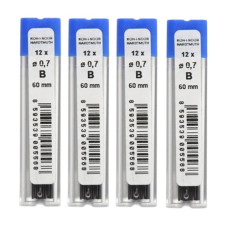 грифелі для мех. олівців Koh-i-Noor 0,7мм., В, 12шт. в тубусі  4162 В  (12/120/6000)