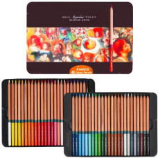 олівці кольор. Marco FineArt 48кол. круглі кедр в мет. пеналі  FineArt-48TN  (3/18)