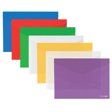 тека Economix E31301 конверт на кнопці пласт. А4  (12/120)