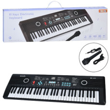 синтезатор 58х18см., 61 клавіша, муз., мікрофон, 100 тонів, на бат./USB, в кор. 63х19х6см. R673 (10)