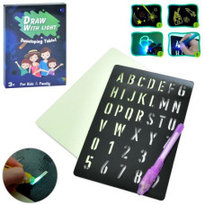 дошка для малювання світлом 19х13см.,маркер-ліхтарик,траф., на бат. в кор.22х15х1,5см. F66-A5L (144)