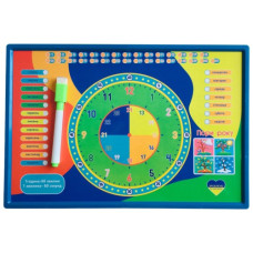 дошка магнітна 20,7х30,8см. з годинником та маркером  (35)