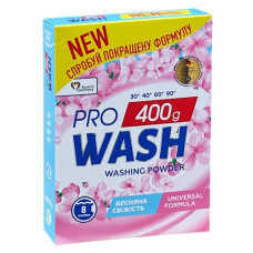 пральний порошок Pro Wash Весняна свіжість   400гр.  (8)