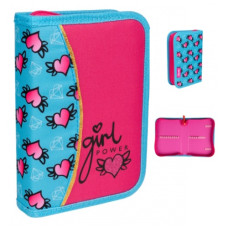 пенал 1 Вересня 532912/НР-02 твердий одинарний без клапана "Heart" бірюзовий