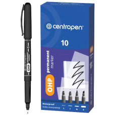 маркер Centropen 2634 тонкий чорний, накінечник 0,3мм.  (10/200)