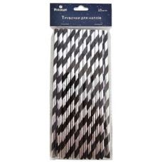 трубочки для напоїв Pelican "Чорні зі сріблом" 25шт.  871521