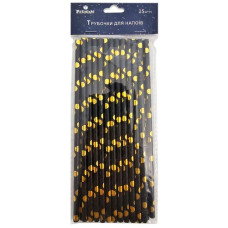 трубочки для напоїв Pelican "Чорні із золотом" набір 25шт.  871522