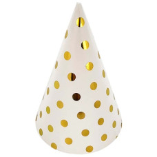 ковпачок святковий Pelican 15см. "Білий із золотим горошком"  871801  (10)