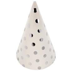 ковпачок святковий Pelican 15см. "Білий зі срібним горошком"  871802  (10)
