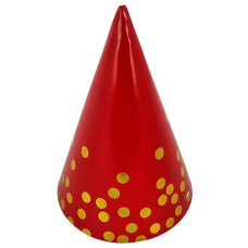 ковпачок святковий Pelican 15см. "Червоний із золотим горошком"  871808  (10)