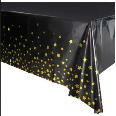 скатертина Pelican чорна 137х183см. "Зірочки золоті"  871023  (10/300)