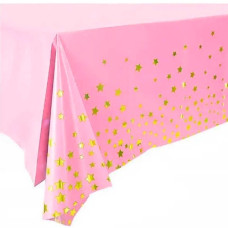 скатертина Pelican рожева 137х183см. "Зірочки золоті"  871024  (10/300)