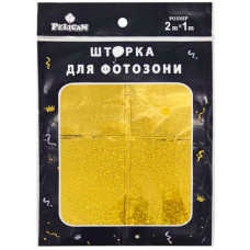 шторка для фотозони Pelican 1х2м. "Квадрат голограма" золото  872231  (10/300)