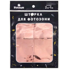 шторка для фотозони Pelican 1х2м. "Квадрат голограма" рожеве золото  872233  (10/300)