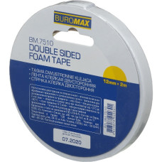 стрічка клейка Buromax двостороння піна 12мм./2м.  ВМ.7510  (1/72)