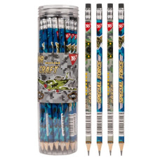 олівець чорнографітний YES Military круглий з гумкою в пл. тубі  280650  (36/540/2160)