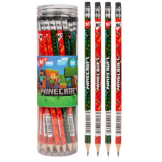 олівець чорнографітний YES Minecraft.TNT круглий з гумкою в пл. тубі  280635  (36/540/2160)