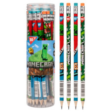 олівець чорнографітний YES Minecraft круглий з гумкою в пл. тубі  280634  (36/540/2160)