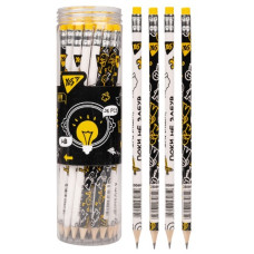 олівець чорнографітний YES Не ускладнюй! круглий з гумкою в пл. тубі  280664  (36/540/2160)