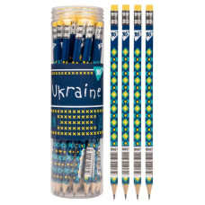 олівець чорнографітний YES Ukraine трикутний з гумкою в пл. тубі  280673  (36/540/2160)