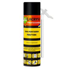 піна монтажна Lacrysil побутова всесезонна 320 мл./300гр. вихід до 15л.