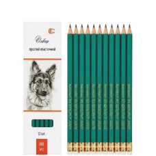 олівець чорнографітний Color-It гнучкий с гумкою, НВ  CR655  (12/72/2880)