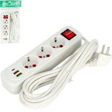 подовжувач з вимикачем 5м. на 3 гнізда + 2 USB + 1 Type-C  0313USB-5M/122771  (60)