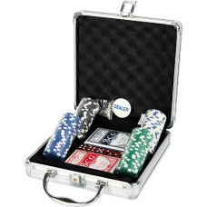 набір для покеру 100 фішок без номіналу в мет. кейсі 21х21х6,5см.  94302  (8)